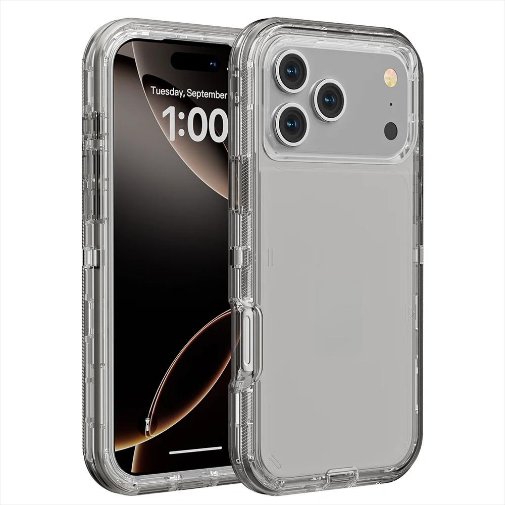 

Heavy Military Armor Clear PC+TPU Case For IPhone 17 Pro Max Air 16E 15 14 13 12 11 Plus OTT-Box Enhanced Anti-Drop Rugged Cover iPhone 11 Pro