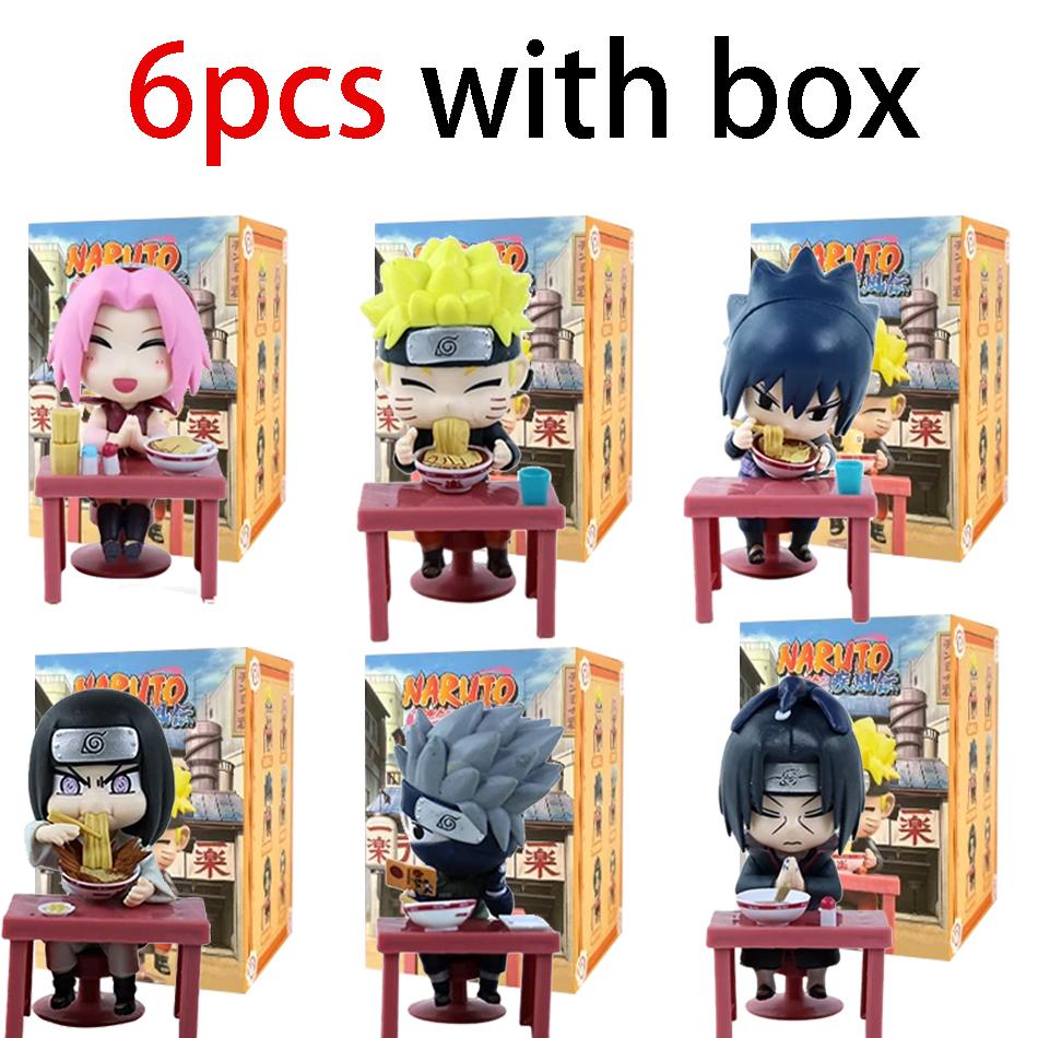 Naruto Anime Sasuke Uchiha Naruto Kakashi Anime Figures Mini PVC model Naruto Shippuden Ramen Theme Series  Toy Gift