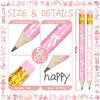 50Pcs Pink Bow Short Pencil with Eraser Trendy Bowknot Writing Pencil Wood Mini Pencils for School Classroom Office Stationery Supplies, 4 Inch