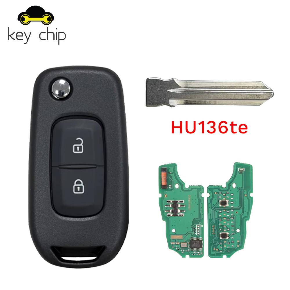 For Renault Dacia Logan 2 II 2018 2019 2020 FSK Car Key Fob Control 2Button 433MHz PCF7961M 4A Chip Flip Remote Key