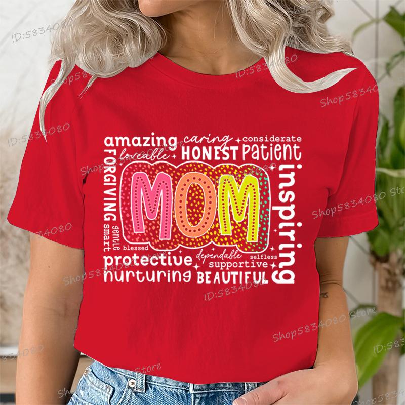 Retro Mutter Mode Lässige Oberteile Geschenk für Mama Lustige T-Shirts Muttertag Klassische Oberteile Mom Life Aufgedrucktes T-Shirt Damenbekleidung