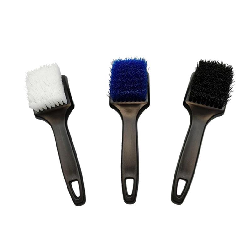 Auto Wheel Rim Tire Detailing Cleaning Brush Non‑Slip Long Handle Hanging Hole Design Car Washing Scrubber Cleaning Tool