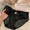 Lady Summer Light Luxury Sexy Pure Desire Lace Satin Bow Hollow Net Gauze Ice Silk Briefs
