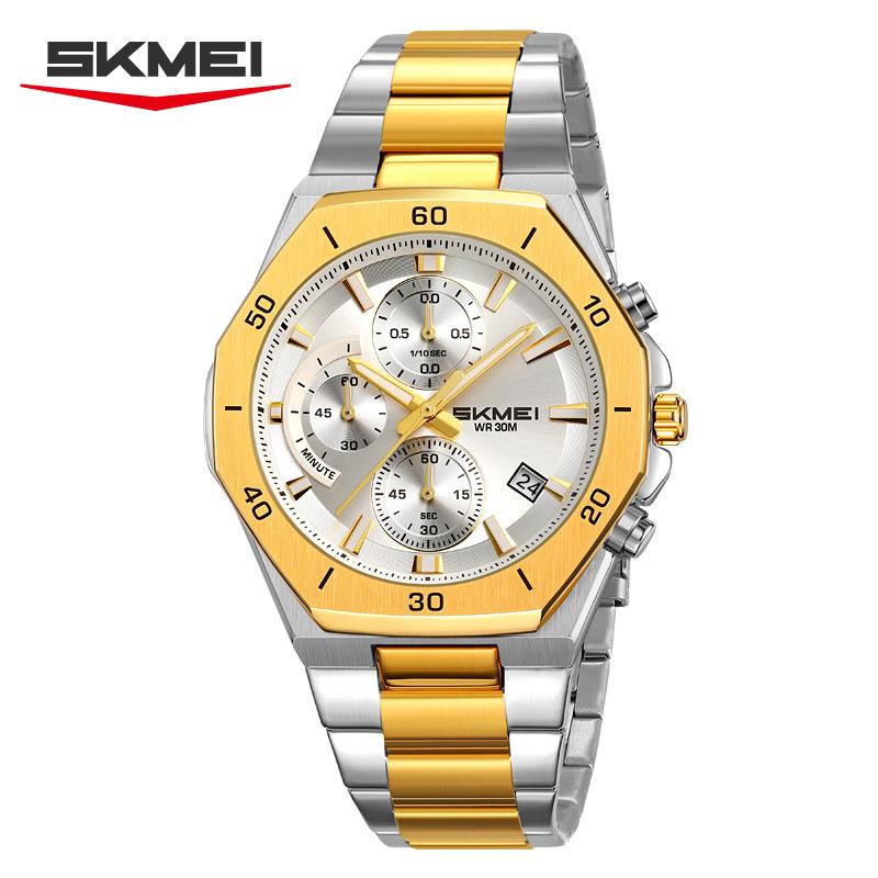 Skmei Men Watch Business Militray Wristwatch 6-Hand Chronograph Quartz Casual Fashion Luxury Relogio Masculino