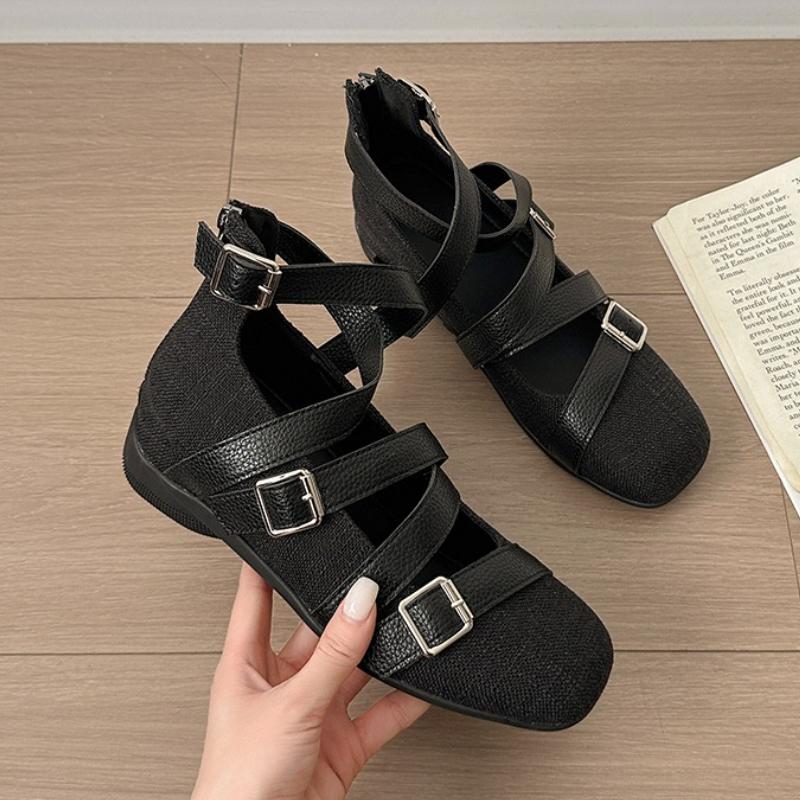 Fashion Women Flats Square Toe Loafers Shoes Casual Sport Sandals New Fashion Summer Sneakers 2025 Walking Shallow Woman Shoes Zapatos