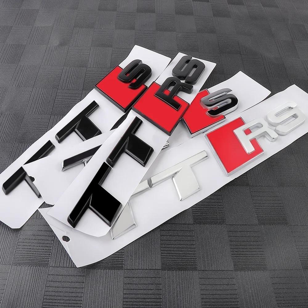For Audi RS3 1PCS 3D ABS Car Tail Badge Rear Trunk Emblem Decoration Sticker Auto Modification Accessories for Audi TTS TTRS Logo Trim Decal