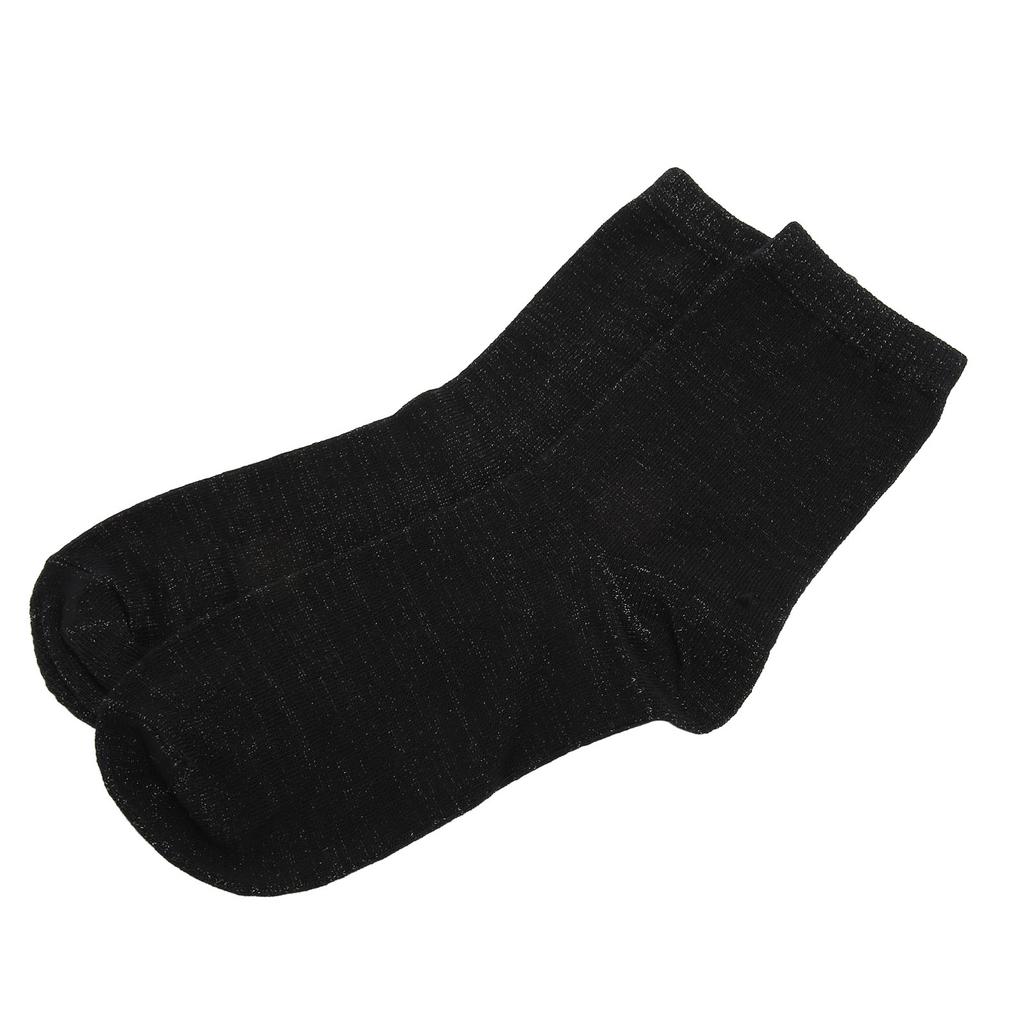 Deodorant Sock Breathable Silver Fiber Ribbed Elastic Odor Resistant Sock for Sweaty Feet Black