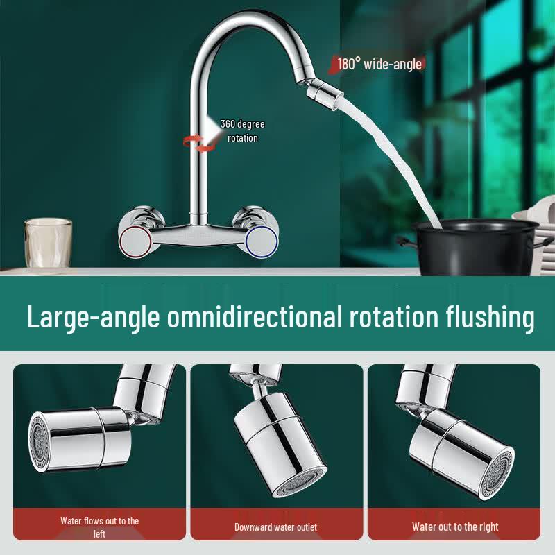 TLXT Dual-Handle Wall-Mounted Brass Faucet
