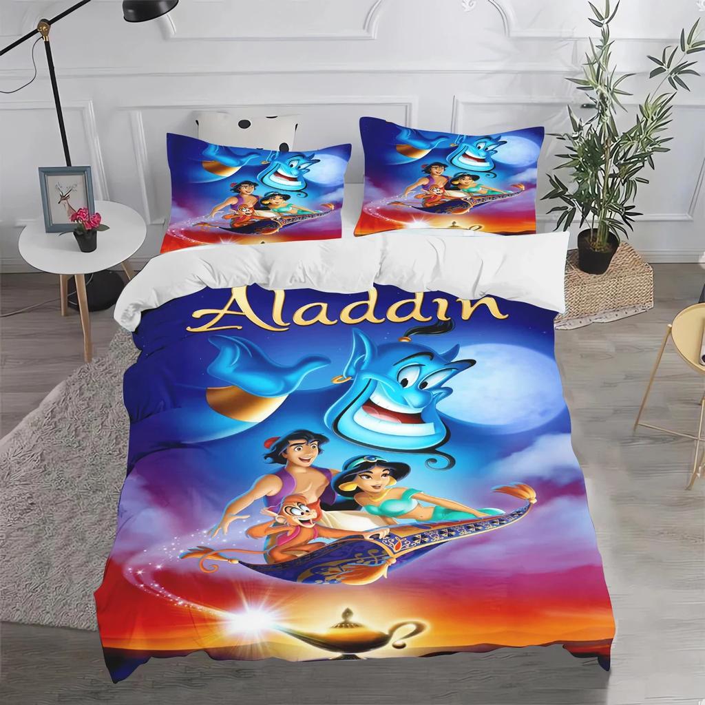 Mythical Stories Bedding Sets, Aladdin Cartoon 3D Digital Print Twin Queen Comforter Sets, Boys and Girls, Christmas Duvet Cover