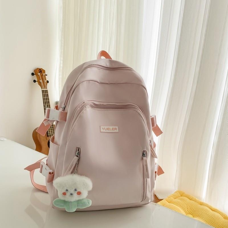 

Fresh Sweet Style Nylon High School Backpack For Girls With 20-35l Capacity рожевий