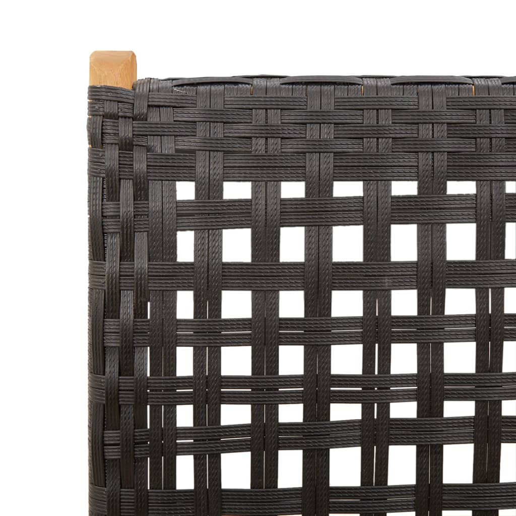 Garden Chairs 2 pcs Black Solid Acacia Wood and Poly Rattan