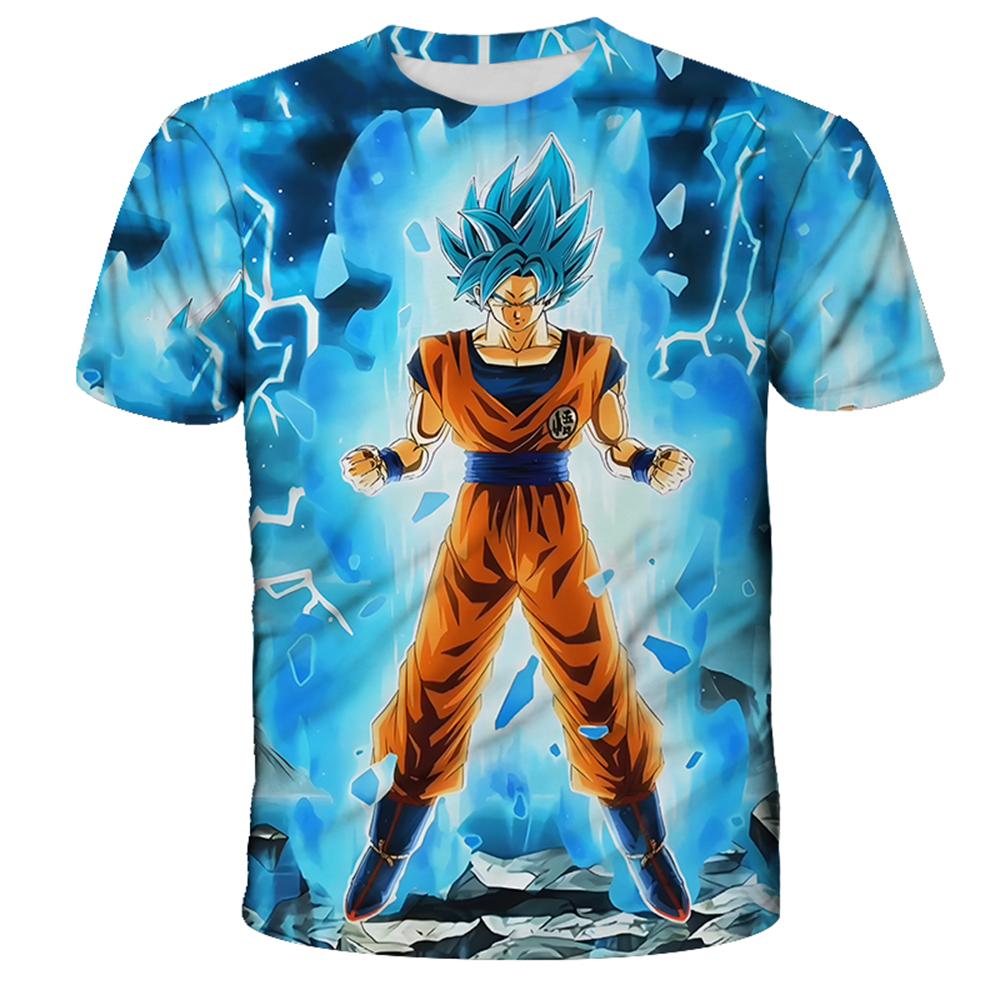 Summer Fashion Anime Dragon Ball Son Goku 3D Print Kids Casual T-Shirt Boys Girls