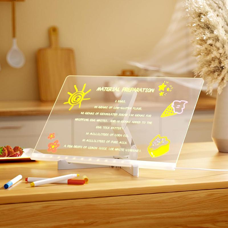 1Pc LED Luminous Blackboard Drawing Toys Magic Light Blackboard Graffiti Coloring Art Lamp Acrylic Message Board Montessori Kids Toy