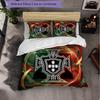 Portugal Football Pattern 3 Pieces Bedding Set Soft Microfiber Duvet Cover with Pillow Cases for Bedroom
