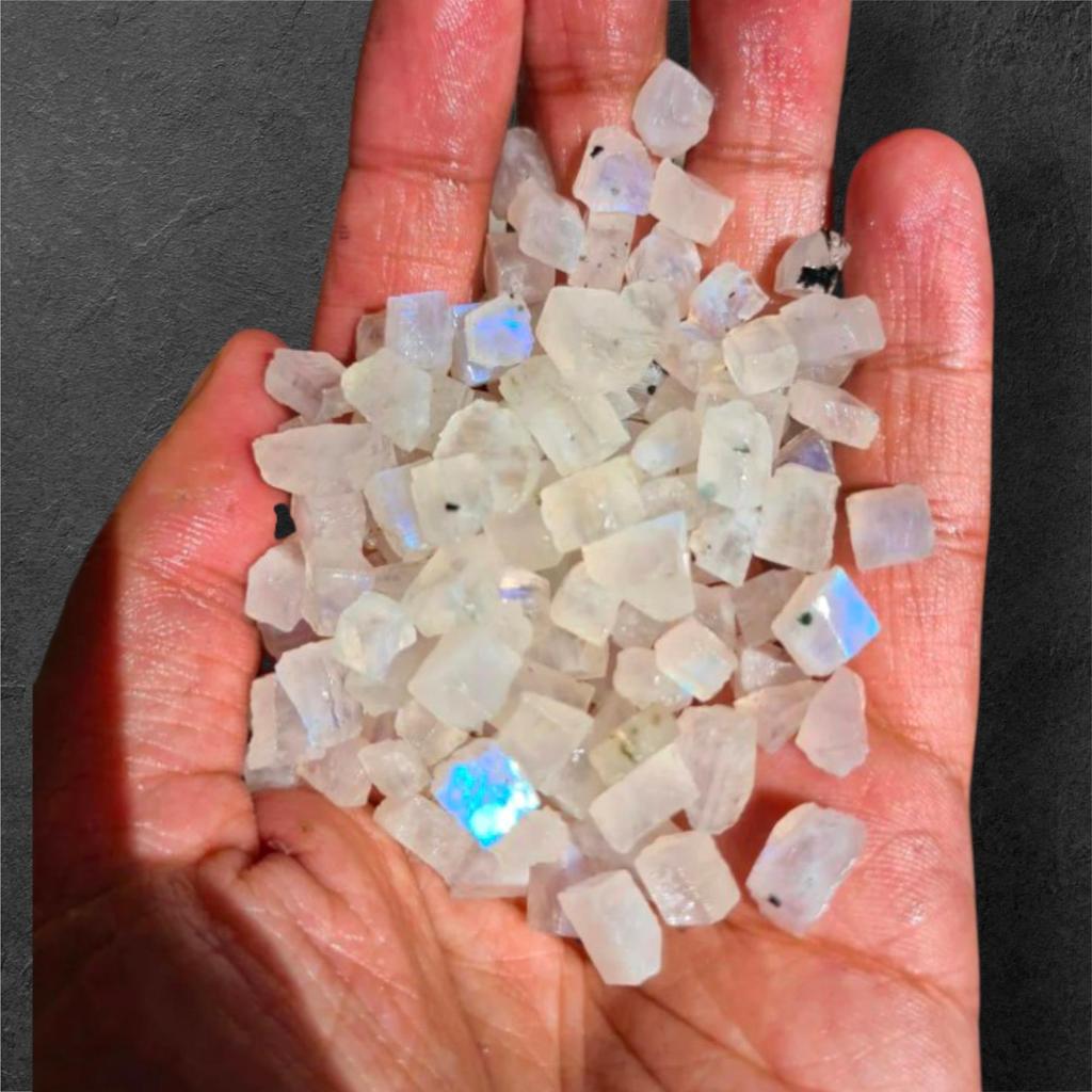 Tiny Size Rainbow Moonstone Rough, Natural Gemstone Raw, 5-20 MM Size Rough.