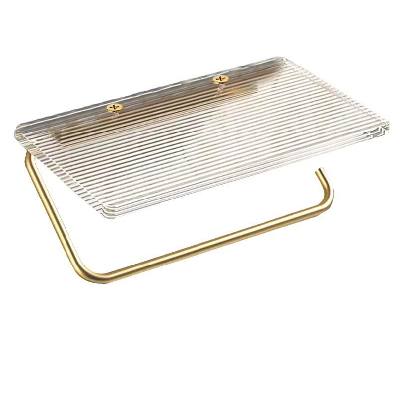 Qiaomeiren Wall-Mounted Acrylic Toilet Paper Holder with Shelf