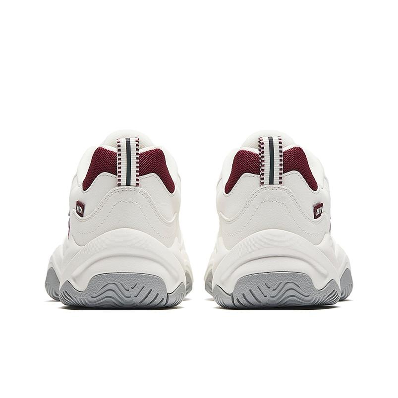 Anta Fashion Versatile Shock Absorbing Wear Resistant Low Top Tennis Shoes Men Sneakers Ivory-White Rose-Red 912543305-4