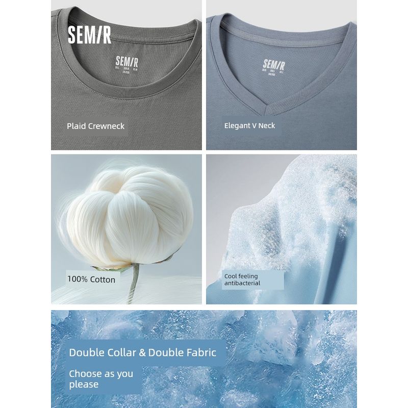 

Senma White Couple Wear round Neck Autumn Clothes Short Sleeve T-Shirt