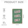 Good Vibes Only Vintage Decorative Sign  Green  Pink Retro Wall Art for Home Garden  Restroom Decor