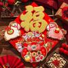 Zodiac Horse Spring Festival Decoration Flocking Lucky Fu Sticker  Window Decoration