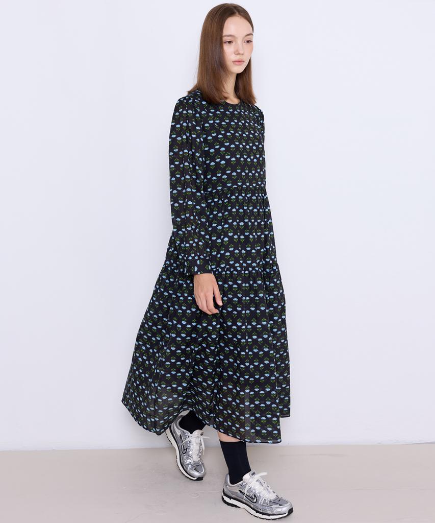 Manavis Seven Spore Long Dress [Black]