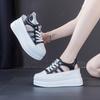 Fashion 9cm Hollow Full Cow Genuine Leather Women Summer Shoes Platform Sneakers Wedge Hidden Heel Women Summer Sandals Platform