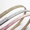 Beautiful Shiny Fish Scale Pattern Belts for Children 90cm Shimmering Powder PU Belts Girl Student Belts