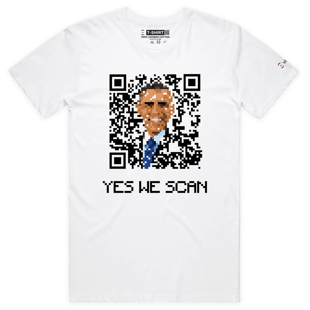 VOICEART Barack Obama QR Code Funny Politics T-Shirt with Premium Graphic