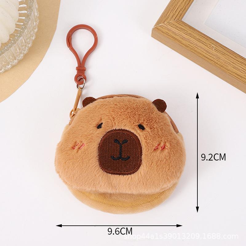 

Новый креативный аниме-кошелек Capybara, плюшевый кошелек для монет, модный мини-кошелек для монет, круглый мультяшный кулон с сумками