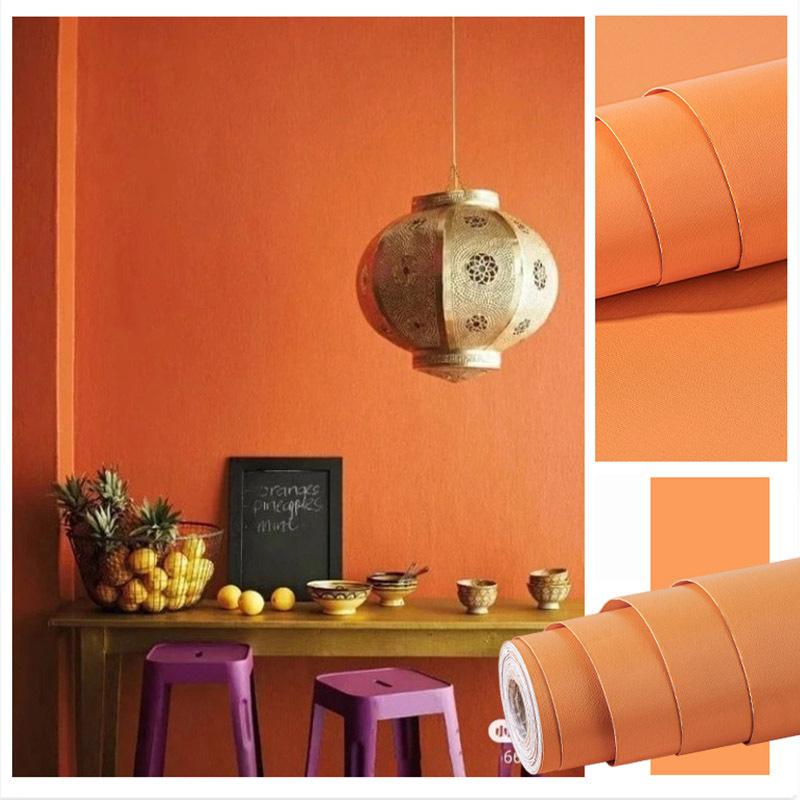 Solid Color Self-adhesive Simple Warm Bedroom Living Room Decor Waterproof Background Wall Paper Furniture Renovation