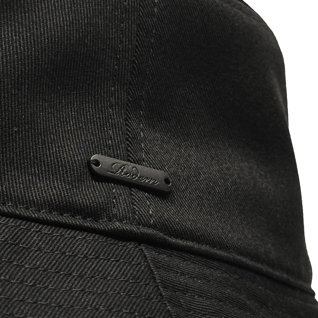 Rodem Plus Size Pork Pie Bucket Twill Size Black Men's Hat, 2-Way Cotton, Thin, Soft, Lightweight, Foldable, Washable, Cotton, XL,
