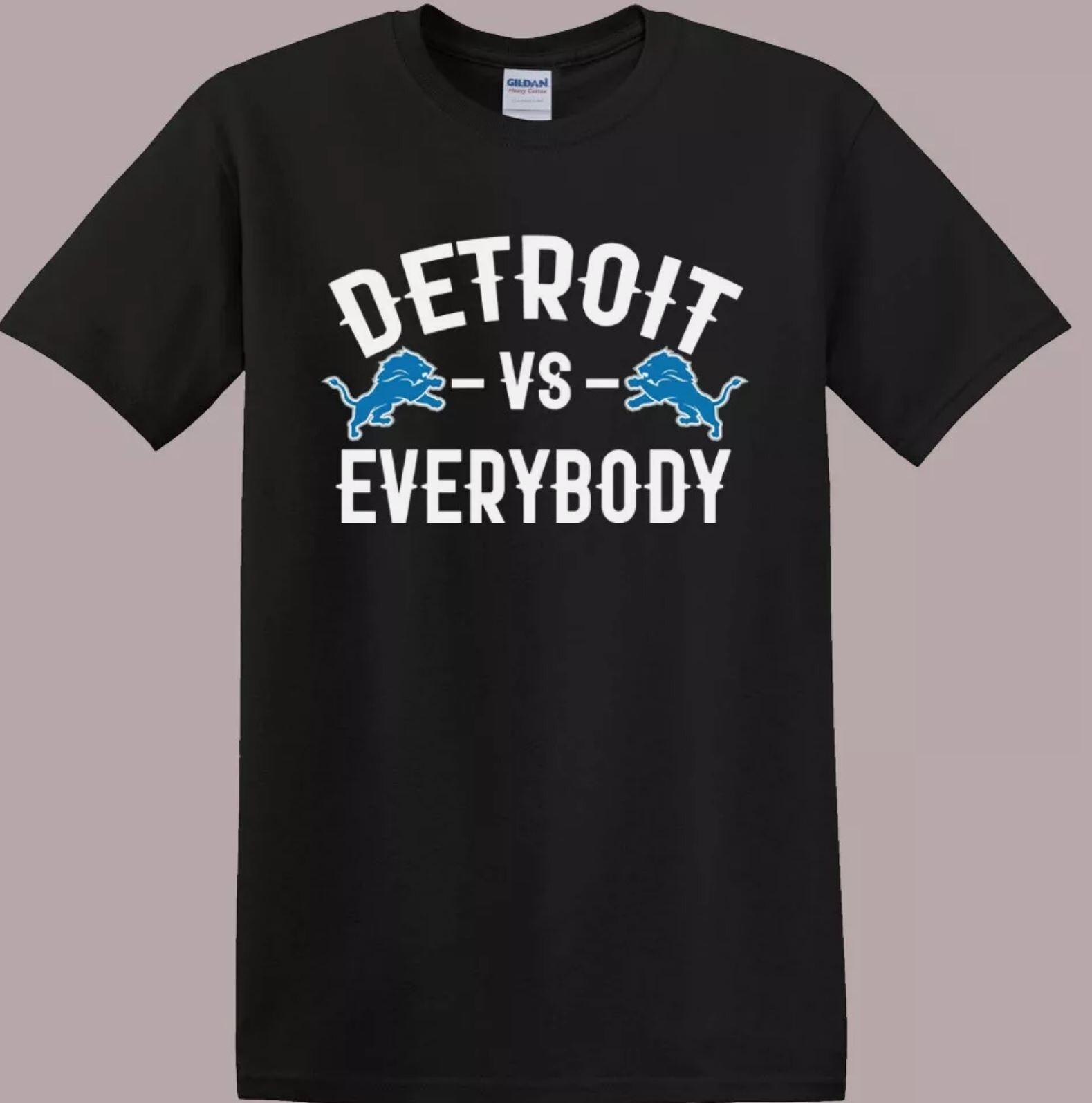 

26 Detroit VS Everybody Black T-Shirt Size S to 5XL Unisex T-Shirt XXXXL