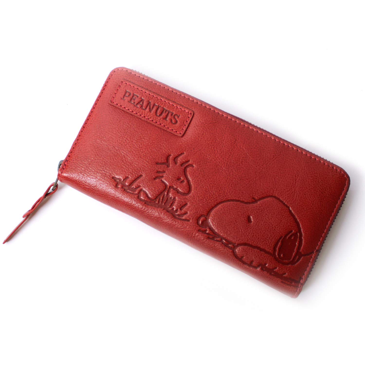 

PEANUTS Snoopy FRIEND round zipper long wallet SNPY-73053 (red) червоний