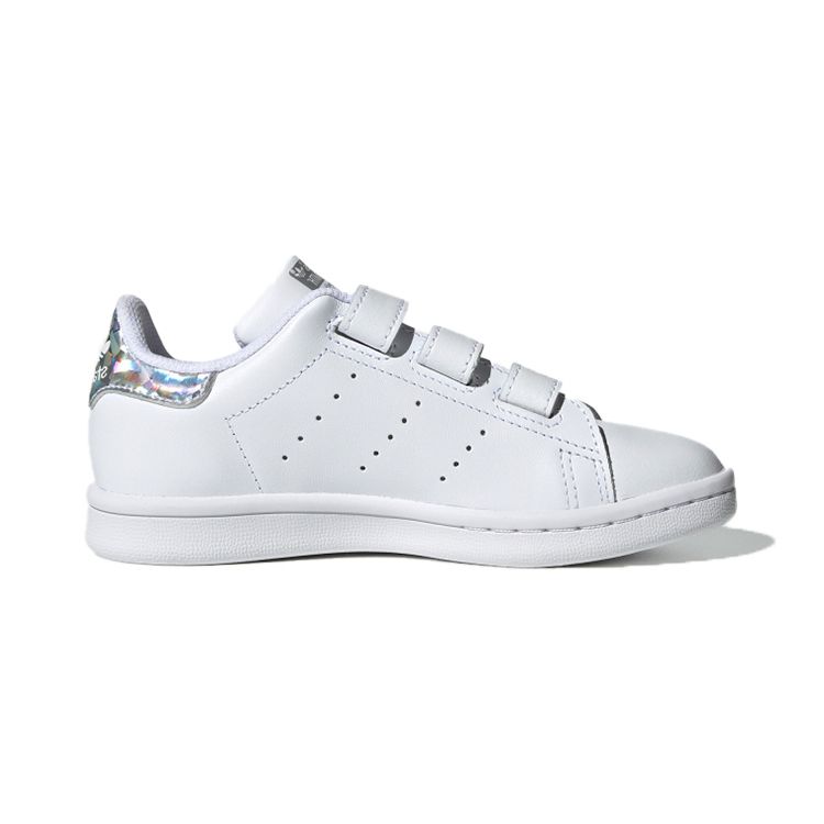 Adidas Originals Stan Smith Velcro Casual Low-Top Kids Sneakers Kids Sneakers White Silver EE8484