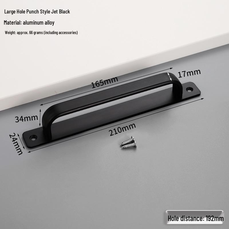 Aluminum Alloy No-Drill Handle for Glass, Wood, or Wardrobe Doors and Windows