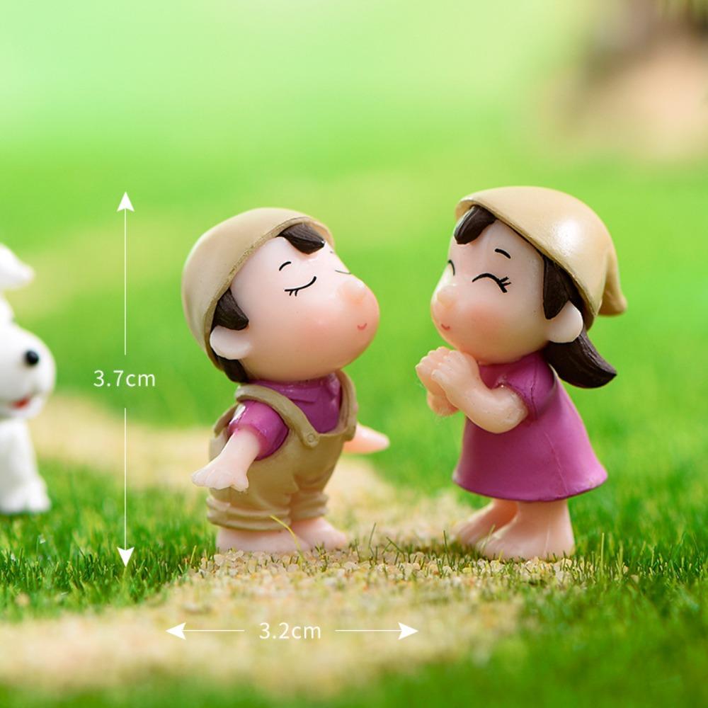Miniature Craft Decoration Couple Figurines PVC Fairy Garden Decor  Home Wedding