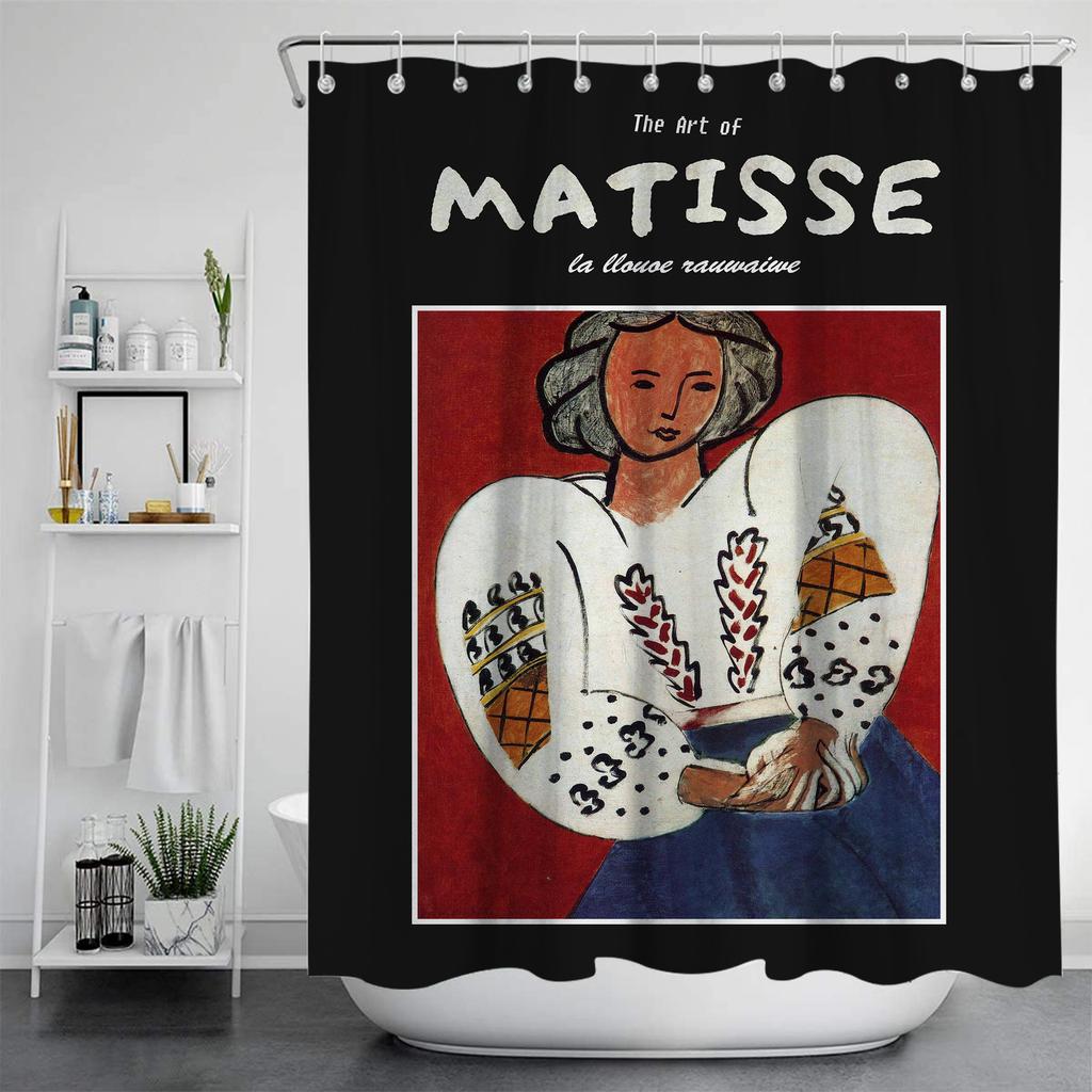 Famous Painting Waterproof And Mildew Proof Shower Curtainnordic Style Shower Curtain Set Hook Home Decoration Bathroom Curtains