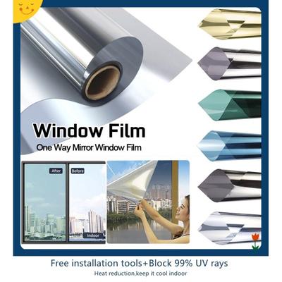 1/2 Meter One Way Mirror Window Film Vinyl Self-adhesive Reflective Solar Film Privacy Window Tint