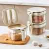 Multi-Compartment Spice Organizer with Spoon Clear Lid Stackable Seasoning Container for Salt Sugar Pepper BPA-Free Space-Saving Kitchen Storage for