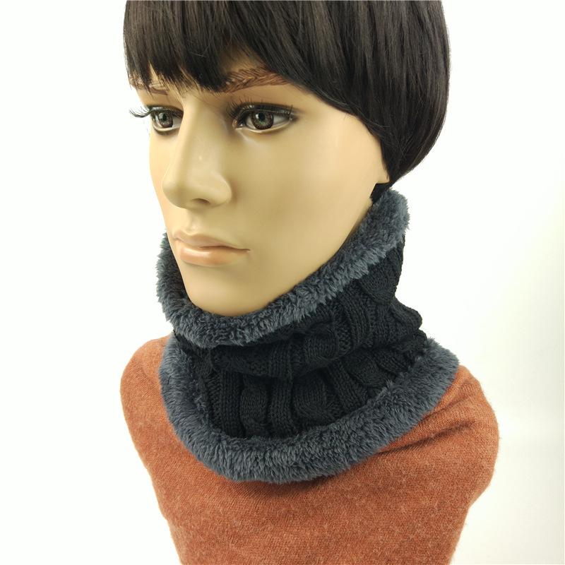 Warm Fleece Scarf Men's Fashion Pullover Scarf Double Layer Thickened Outdoor Wool Neck Cover