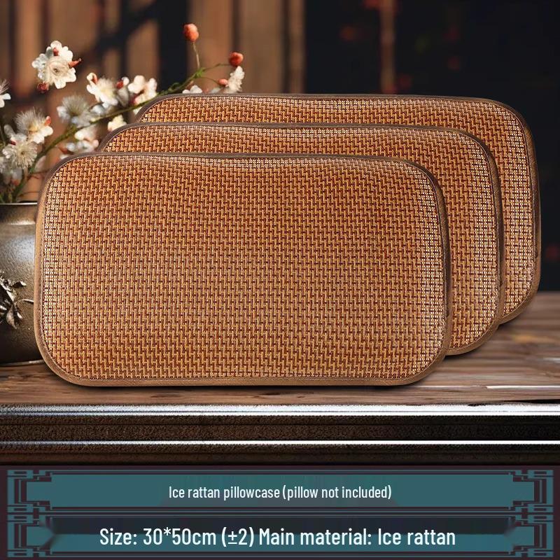 Summer Bamboo Rattan Ice Silk Large Pillowcase Set - Cool Mat for Adults