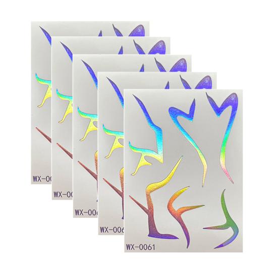 5 Sheets Holographic Lightning Tattoos Flash Temporary Stickers Full Color Body