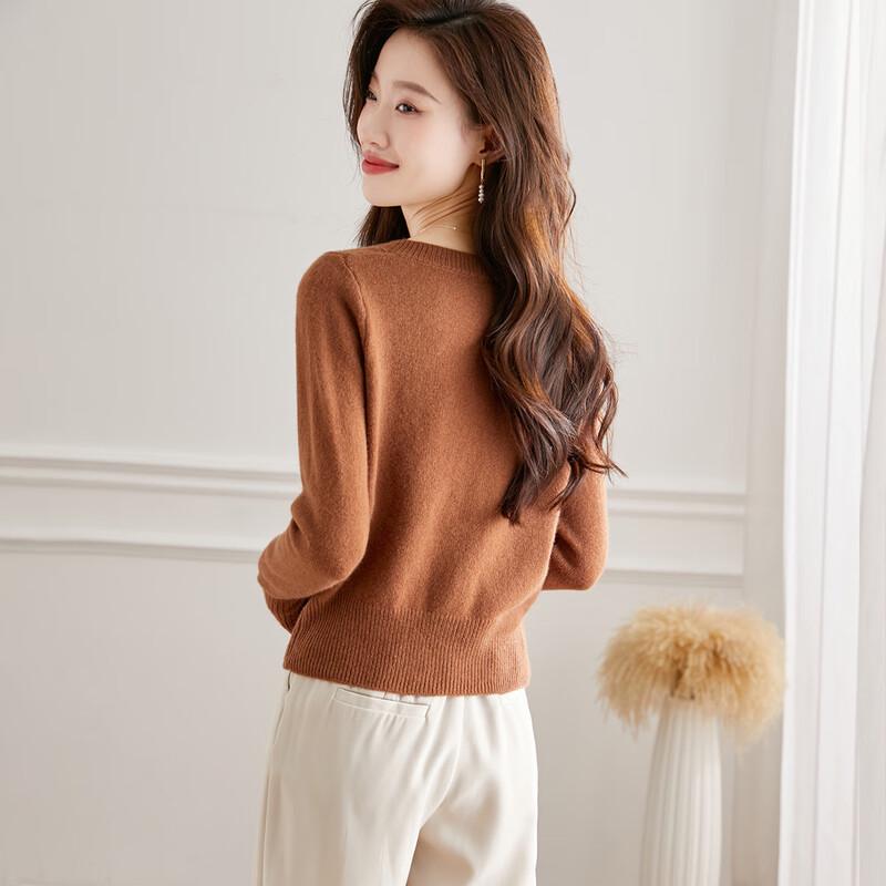 Women's 100% Wool Slim-Fit Square Neck Knit Sweater