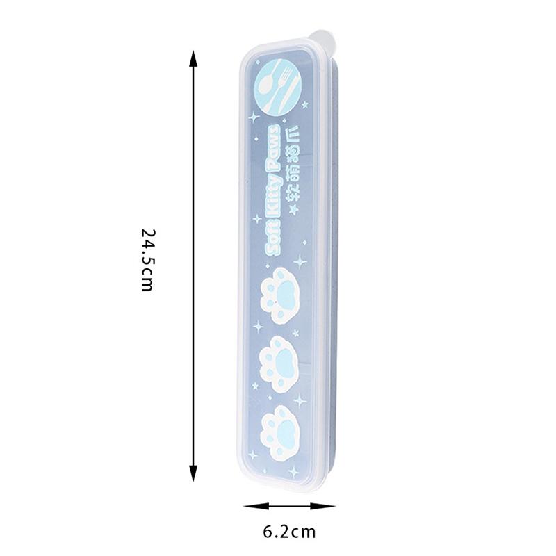 Cutlery Box Student Spoon Storage Box Portable Cutlery Storage Box Chopsticks And Spoon Box Cutlery Box Empty Box 24.5cm синий