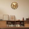 Wall Clock Artistic 2D Modern Round for Living Room Bedroom Non Ticking Analog Decorative Butterfly
