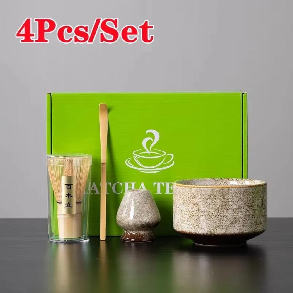 4Pcs 7 Pcs/set Japanese Matcha Blender Set Bamboo Whisk Matcha Brush Teaspoon Kiln Tea Set Beverage Shop Tea-Making Tools