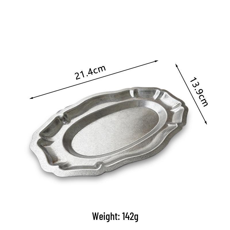 304 Stainless Steel Retro Lace Oval Fruit & Dessert Bowl for Restaurants & Hotels