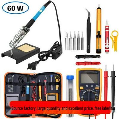 60W Adjustable Temperature Electric Soldering Iron Set with Multimeter Display for 220V/110V
