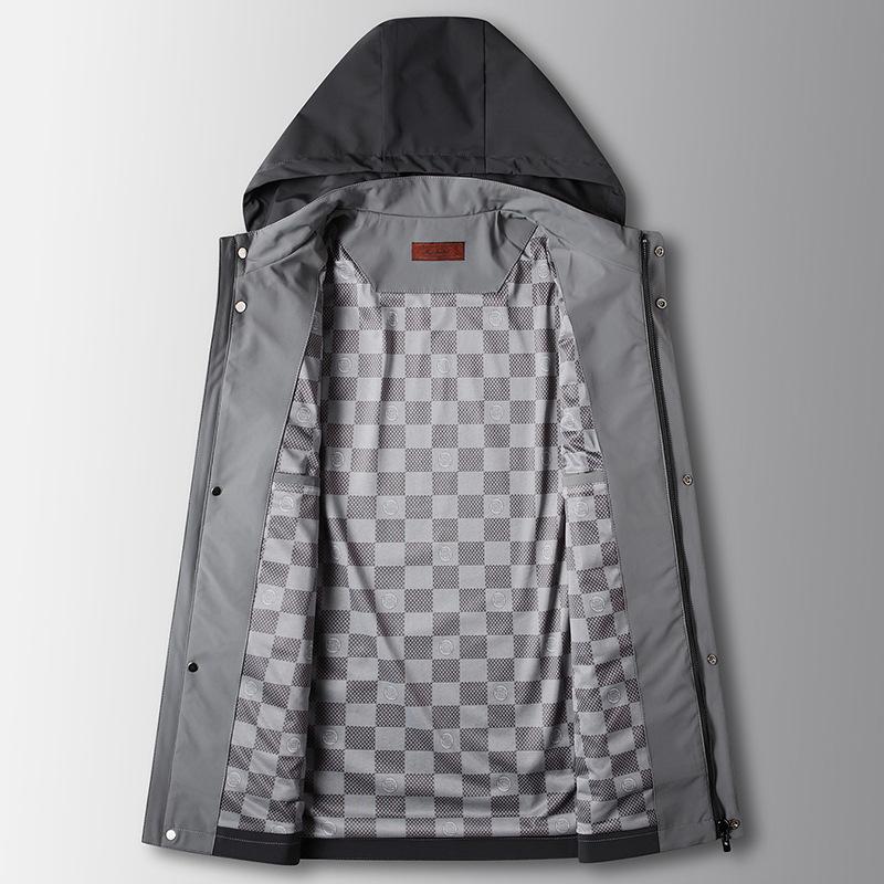 Spring and Autumn Zipper Removable Cap Middle-aged and Young Light Luxury Business Jacket Casual Jacket