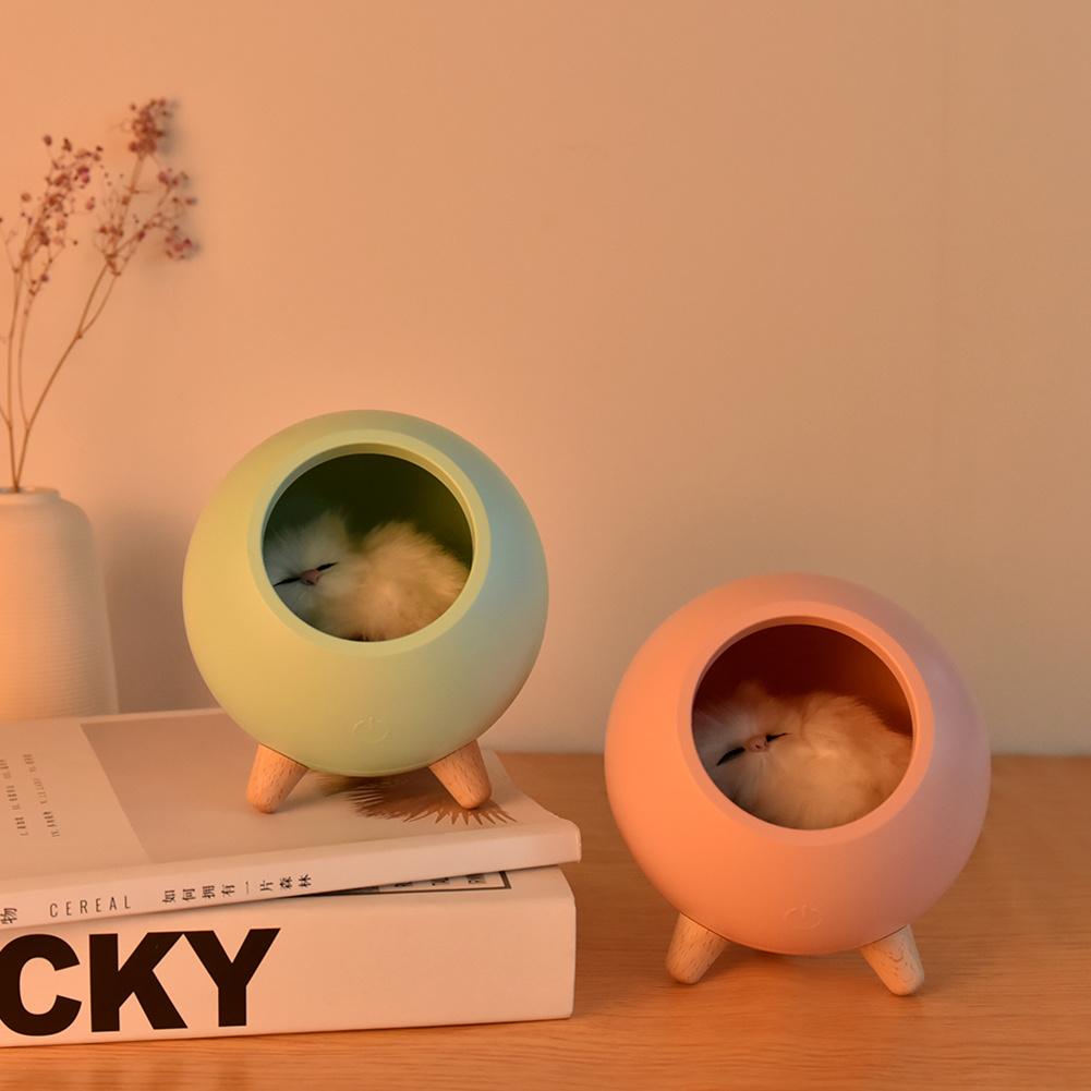 Creative Little Cat Pet Night Light LED Bedsdie Table Decor Lamp USB Rechargeable Bedroom Sleeping Light Gifts For Children Kids